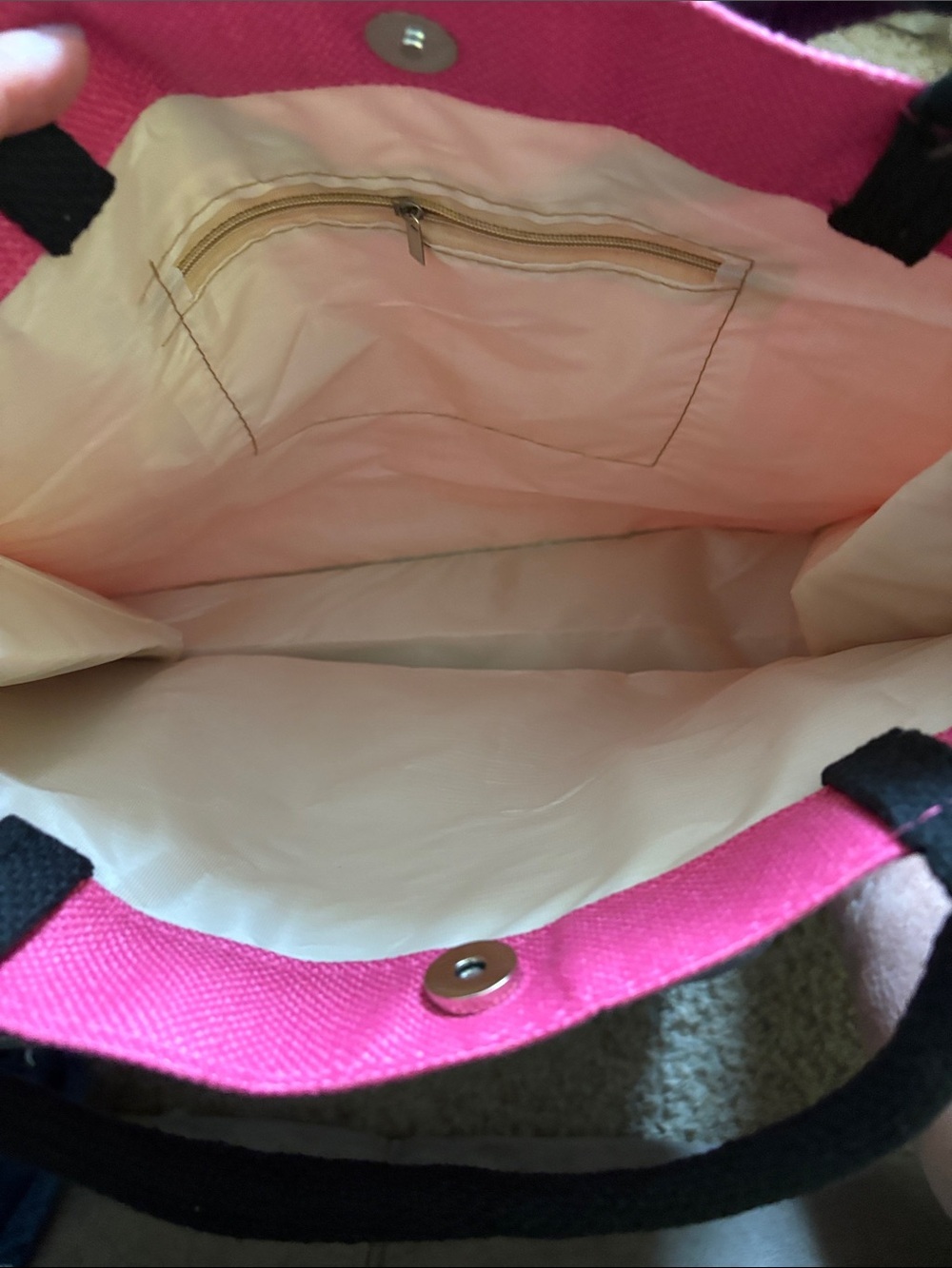 Pink Canvas Tote Bag with Handles - Picture 2 of 3
